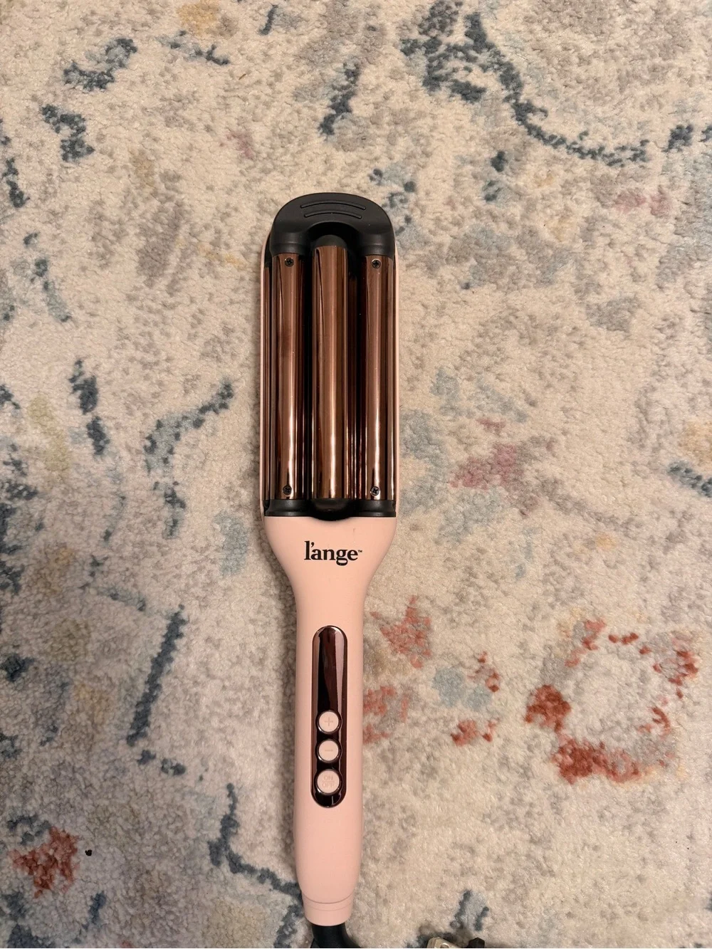 L’ange Triple Barrel Hair Waver Blush Pink Rose Gold